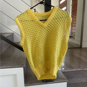 Knitted Sweater Vest in Yellow